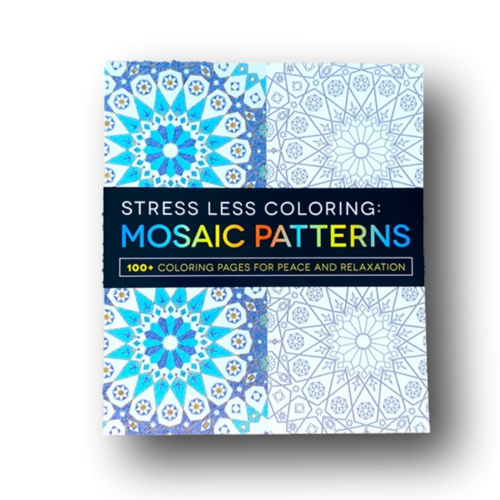 Stress Less Adult Coloring Book - Mosaic Patterns - Brand New